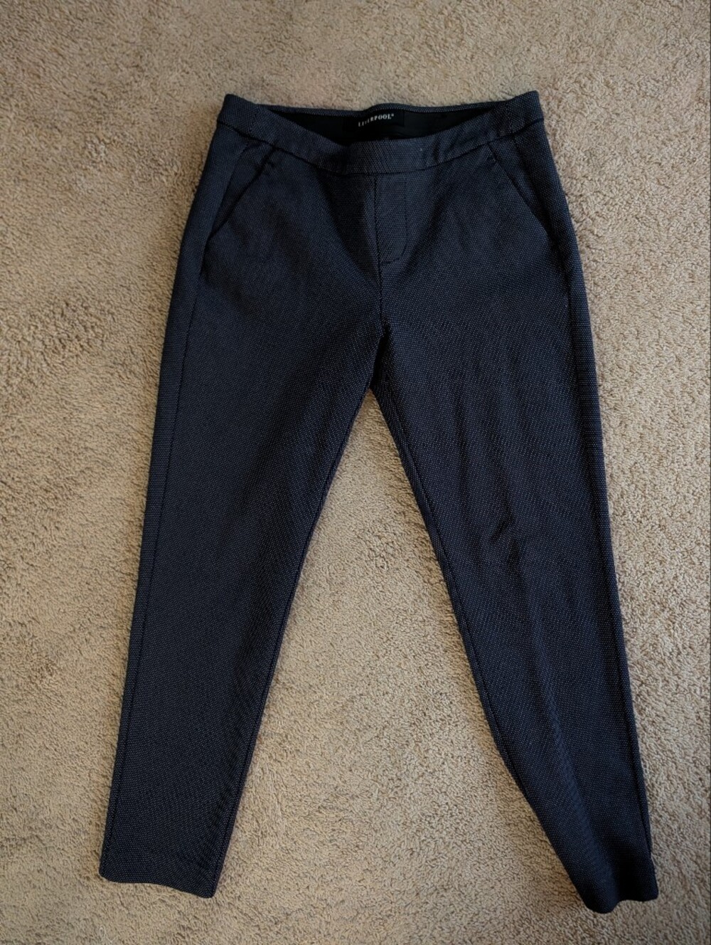Liverpool Los Angeles Navy Blue Twill Tailored Trousers Pants
